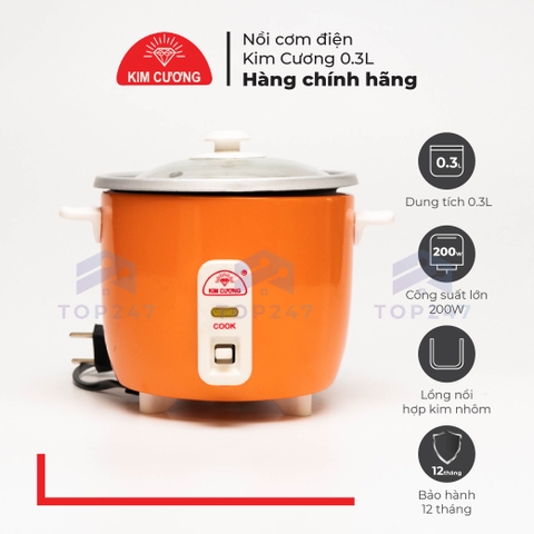 Nồi Cơm Điện mini Kim Cương 0.3 Lít Nắp Rời
