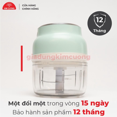 Máy Xay Mini Cầm Tay Kim Cương - Máy Xay Tỏi Ớt Đa Năng Sạc Điện [Bảo Hành 1 Đổi 1]