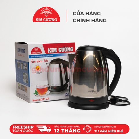 Ấm Đun Siêu Tốc Inox 2.2 Lít Kim Cương [Bảo Hành Chính Hãng 12 Tháng]