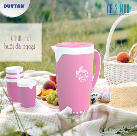 Ca Nhựa Duy Tân 2 Màu Dung Tích 2.0L Có Nắp Đậy An Toàn Tiện Dụng Chất Liệu Nhựa PP Không Chứa BPA Nhiều Màu Sắc Tươi Sáng