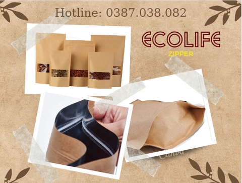 Bao bì Giấy Kraft đáy đứng