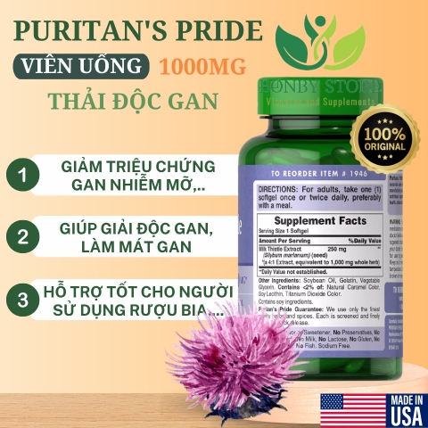 viên uống thải độc gan 100mg của Mỹ 90 viên