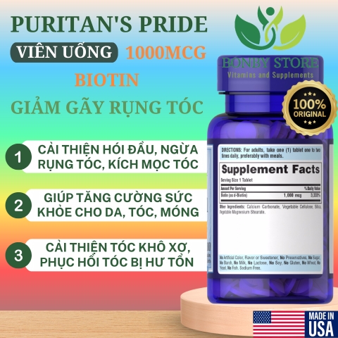 viên uống biotin 10000MCG của Puritan 100 viên