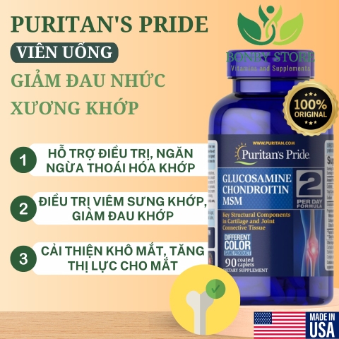 Viên uống giảm đau nhức xương khớp MSM 2 Puritan's Pride 90 viên