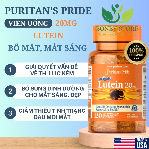 Viên uống bổ mắt Lutigold Lutien 20mg Puritan's Pride 120 viên