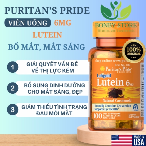 viên uống bổ mắt, sáng mắt 6mg của Mỹ 100 viên