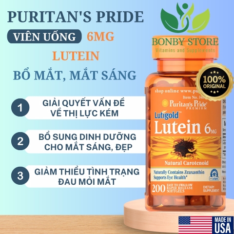 Viên uống bổ mắt Lutigold Lutein 6mg Puritan's Pride 200 viên