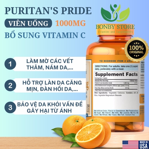 viên uống bổ sung vitamin c 1000mg của Mỹ 100 viên