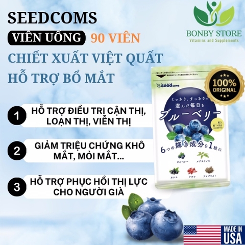 Viên Uống Bổ Mắt Chiết Xuất Trái Việt Quất Xanh SEEDCOMS