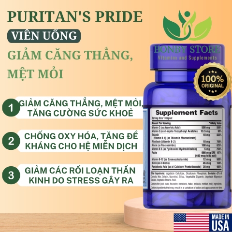 VIÊN UỐNG GIẢM STRESS PURITAN’S PRIDE STRESS FORMULA - 60 viên