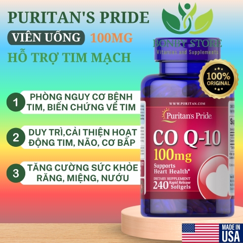 Viên uống hỗ trợ tim mạch Puritan's Pride CO Q-10 100mg (240 viên)