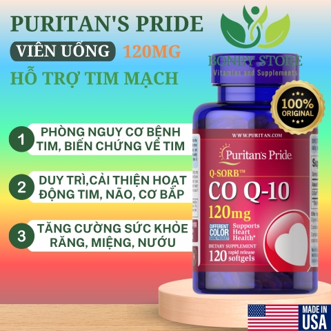 Viên uống hỗ trợ tim mạch Puritan's Pride CO Q-10 120mg (120 viên)