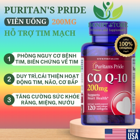 Viên uống hỗ trợ tim mạch Puritan's Pride CO Q-10 200mg (120 viên)