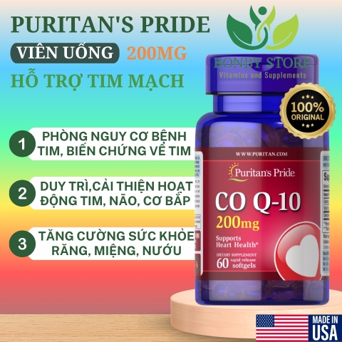 Viên uống hỗ trợ tim mạch Puritan's Pride CO Q-10 200mg (60 viên)