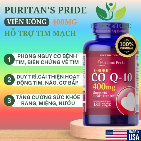 Viên uống hỗ trợ tim mạch Puritan's Pride CO Q-10 400mg (120 viên)
