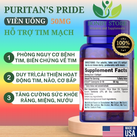 viên uống bổ sung kẽm zinc 50mg Puritan’s Pride 100 viên