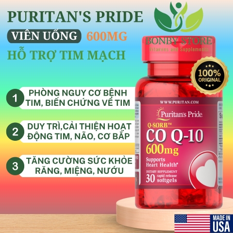 Viên uống hỗ trợ tim mạch Puritan's Pride CO Q-10 600mg (30 viên)