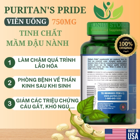 viên uống tinh chất mầm đậu nành 750mg của Mỹ 120 viên