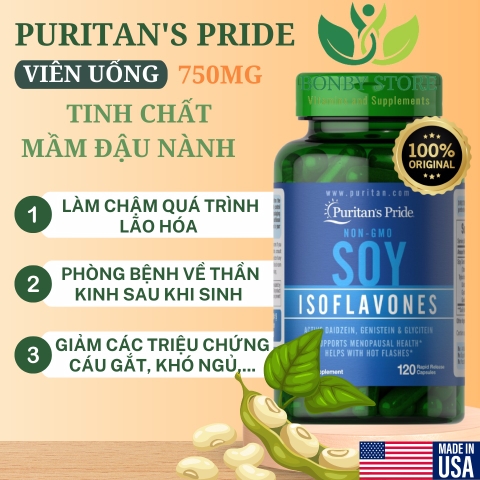 Viên uống tinh chất mầm đậu nành Non Gmo Soy Isoflavones 120 viên