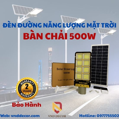 Đèn Đường Năng Lượng Mặt Trời 500W Mẫu Bàn Chải Bán Chạy 2025