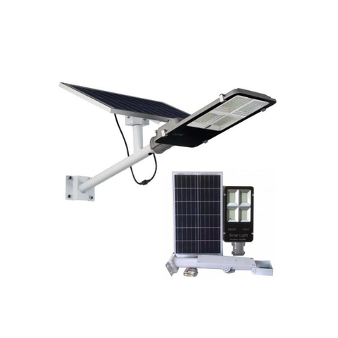 Đèn Đường Năng Lượng Mặt Trời 200W Mẫu Bàn Chải, Ánh Sáng Trắng, Tấm Pin Mono