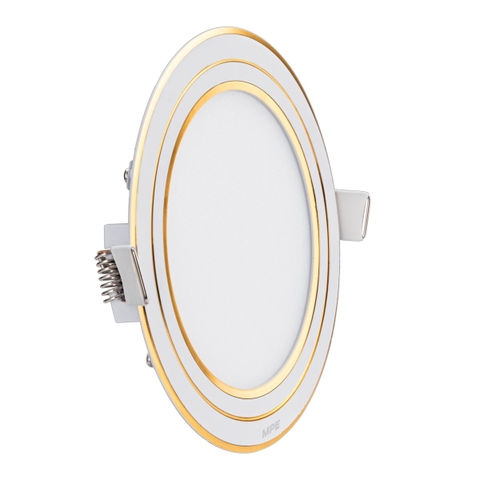 Đèn LED Panel Âm Trần Nhôm Viền Vàng Mặt Tròn 9W MPE RPL-9ST