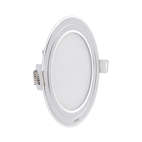 Đèn LED Panel Âm Trần Nhôm Viền Bạc Mặt Tròn 12W MPE RPL-12ST