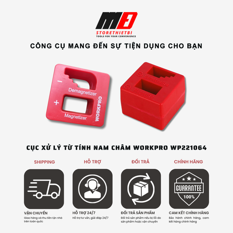 Bộ Nạp Xả Từ Tính Nam Châm cho Mũi Vít, Tua Vít Workpro WP221064