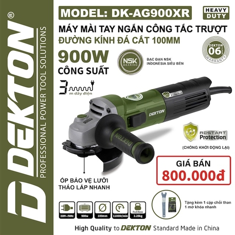 Máy mài góc 900W Dekton DK-AG900XR (Công tắc trượt) chính hãng