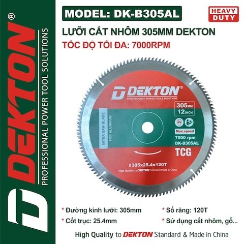 Lưỡi Cắt Nhôm DEKTON DK-B305AL (305mm x 120 Răng, Tốc độ 7000RPM)
