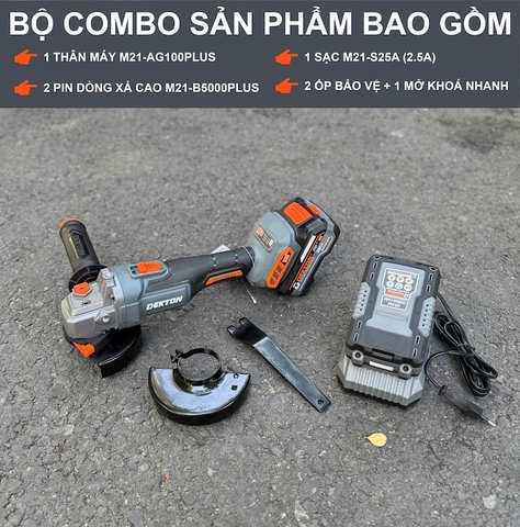 Máy Mài Góc Dekton M21-AG100PLUS (Gen 3 Pro), Động Cơ BITURBO, Không Chổi Than, Tốc Độ 10000V/P