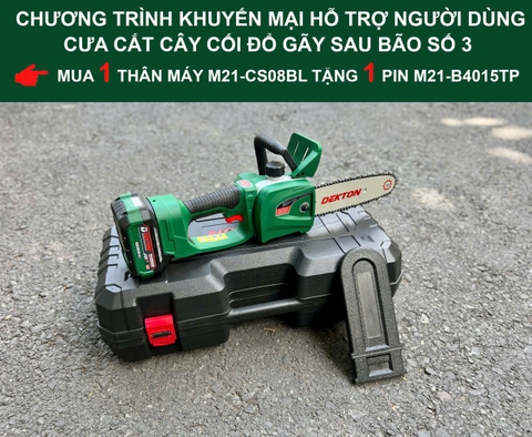 MÁY CƯA XÍCH 8 INCH DÙNG PIN 21V DEKTON M21-CS08BL