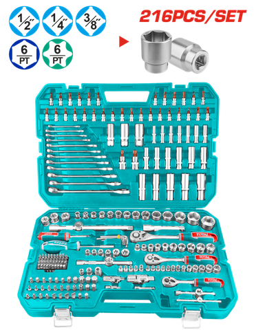 Bộ dụng cụ đa năng 216 chi tiết TOTAL THKTHP22166 - Hàng chính hãng