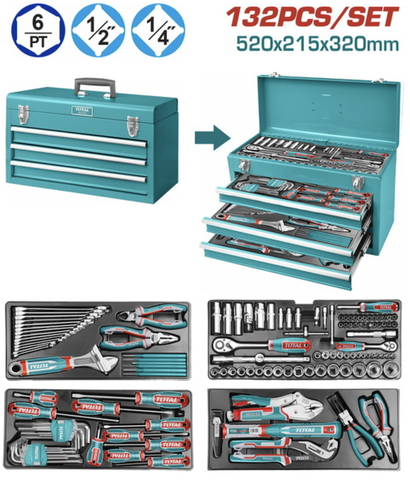 Bộ 132 công cụ trong hộp sắt TOTAL THPTCS71321