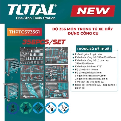 Tủ Đồ Nghề 7 Ngăn 356 Chi Tiết TOTAL THPTCS73561 - Dòng Super Total Cao Cấp