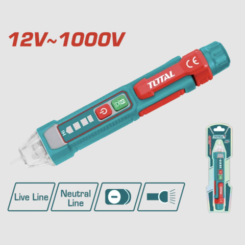 Đầu Dò Điện Áp AC TOTAL THT100091 – Báo Động Âm Thanh & Ánh Sáng, Nhạy Cao 12V~1000V