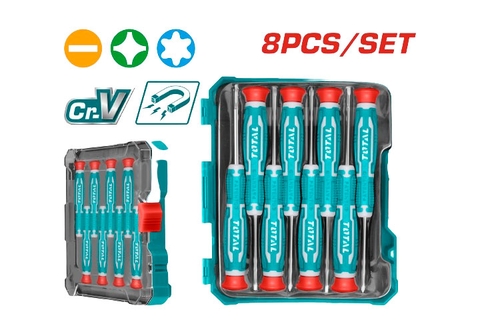 Bộ Tuốc Nơ Vít Điện Tử 8 Chi Tiết TOTAL THT250826 – CR-V, Tay Cầm Êm, Hộp Nhựa