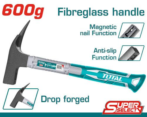 Búa Lợp Mái 600g Total THTRH6006 – Đầu Đúc Thép Carbon 45# Có Nam Châm