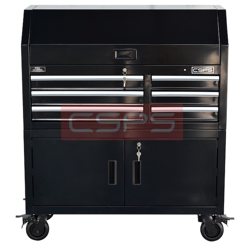 Tủ dụng cụ CSPS 104cm - 06 hộc kéo màu đen có bánh xe VNTC10406B11S