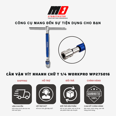 Thanh trượt chữ T, kích thước 1/4 inch Workpro - WP275016
