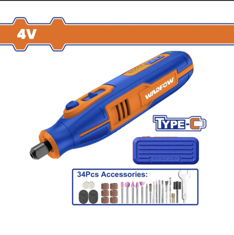 Máy mài mini dùng pin 4V (không kèm  đầu và dây cáp  sạc) WADFOW WRYP1504