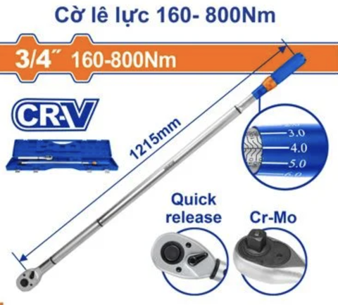 Cần siết lực 160-800Nm Đầu Chuẩn 3/4