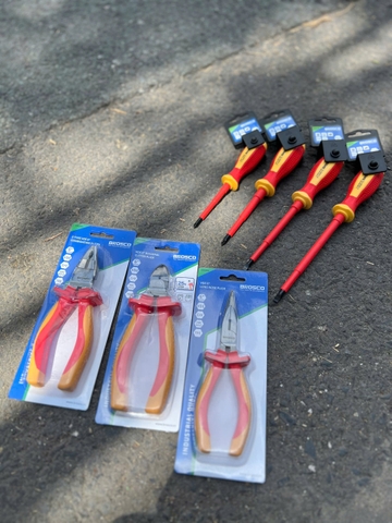 Bộ Dụng Cụ Cách Điện 1000V BROSCO Tiêu Chuẩn VDE (7 Món) - Combo An Toàn Cho Thợ Điện