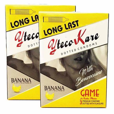 Bao cao su CONDOMS BANANA hương chuối (Hộp/3 cái)