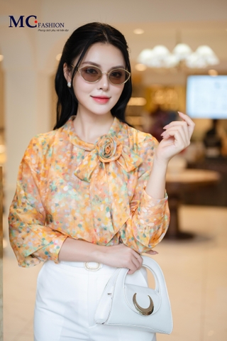 ÁO THỜI TRANG HỌA TIẾT HOA NHÍ AT227