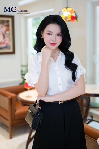 ÁO THỜI TRANG TAY PHỐI HOA AT218