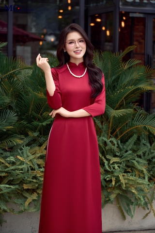ÁO DÀI GẤM RUBY AD106