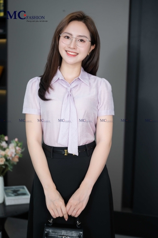 ÁO THỜI TRANG TRƠN THẮT CÀ VẠT AT206