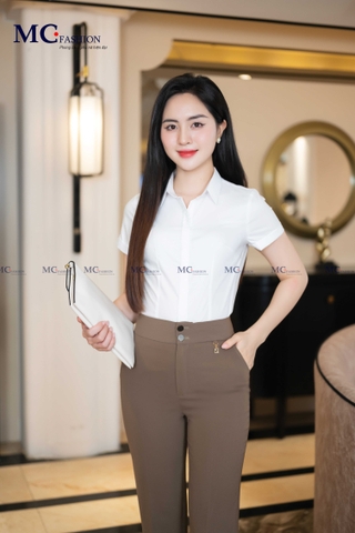 Sơ mi trắng ngắn tay AB114