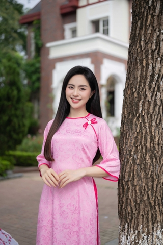 Áo dài cổ tròn AD0281A (Áo lẻ)